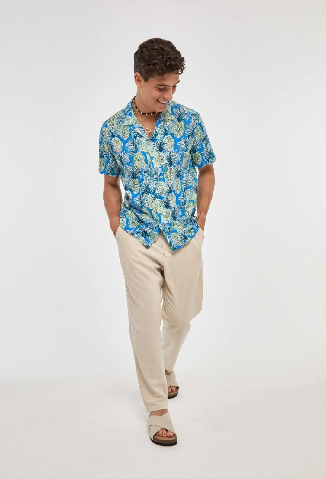 Camisa Estampado Azul Ananás