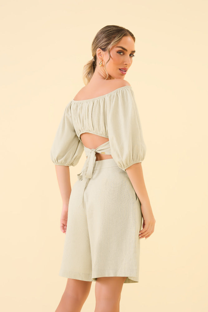 Blusa bege linho