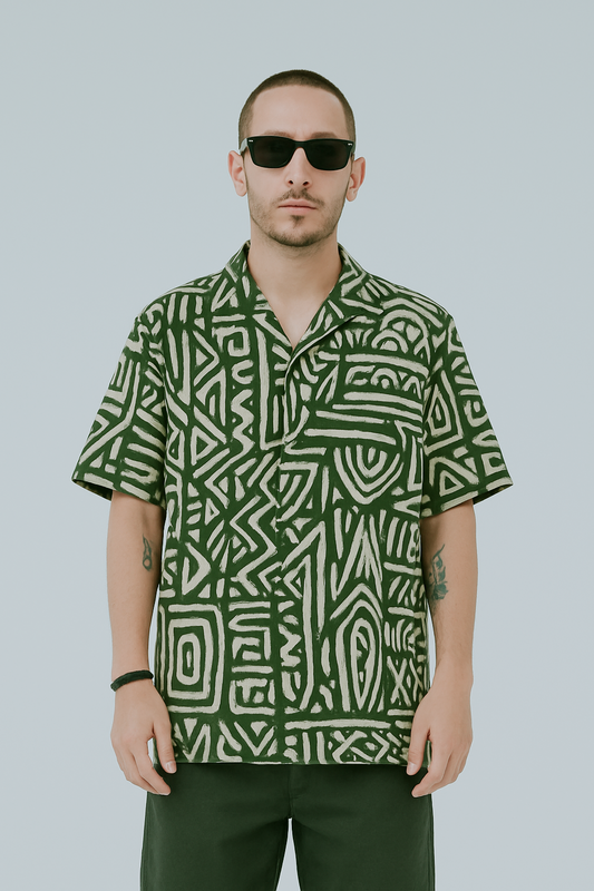 Camisa Masculina Estampada verde