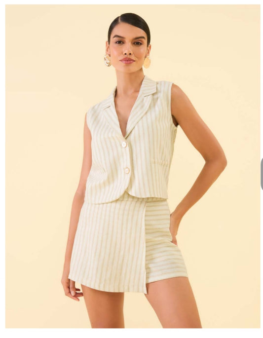 Colete linho listado