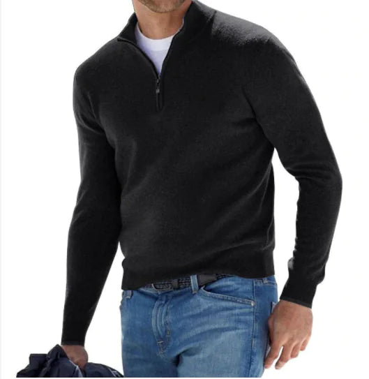 Basics Men's Cashmere Zip Sweater