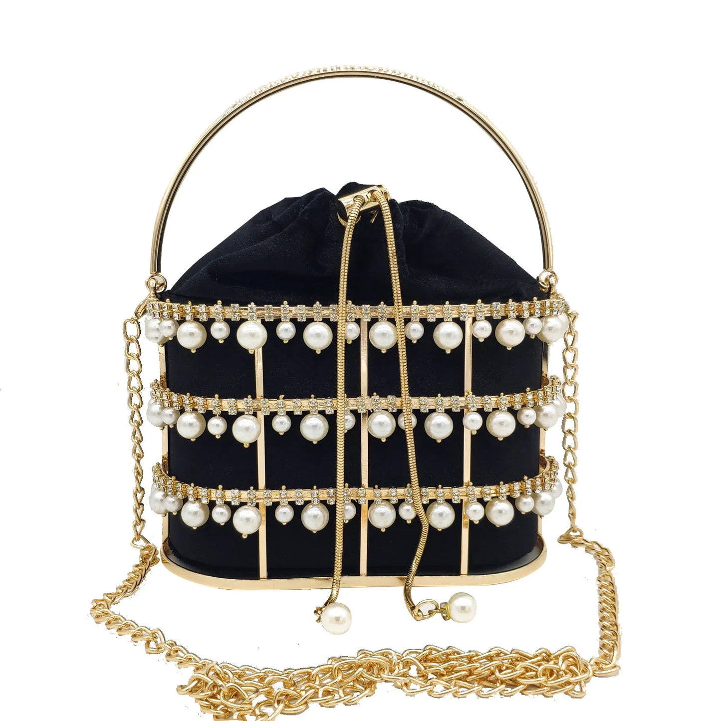Elegant Pearl & Gold Evening Clutches – Wedding & Party Handbags