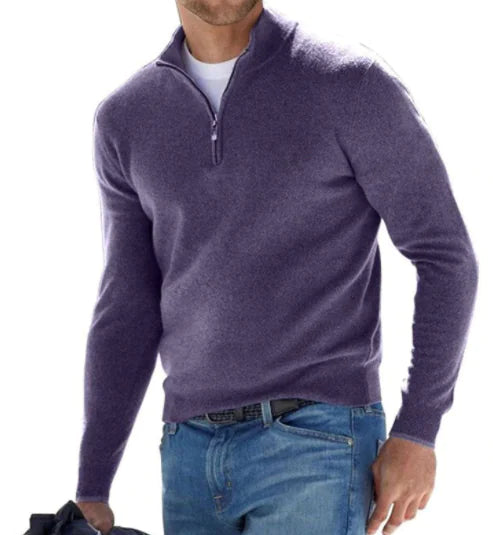 Basics Men's Cashmere Zip Sweater