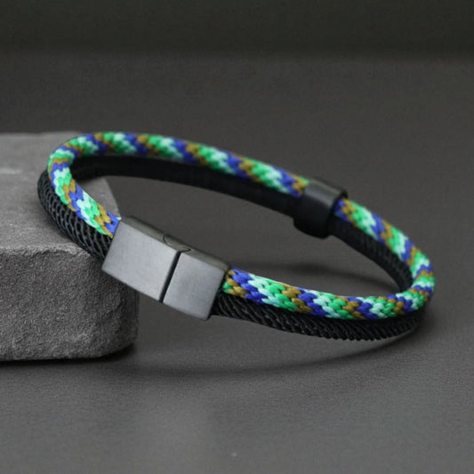 Pulseira Trançada com Fecho em Aço Inoxidável