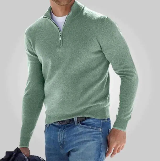 Basics Men's Cashmere Zip Sweater
